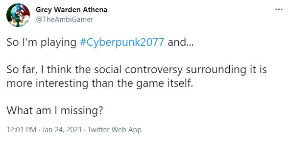 Cyberpunk tweet